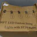 Brightever Outdoor String Lights 200FT Waterproof, Patio String Lights for Outside with 100+4 ST38 Shatterproof LED Filament Bulbs, Dimmable Hanging Lights for Christmas, Party, Cafe (2-Pack 100FT) (200FT-Warm White, Black Wire)