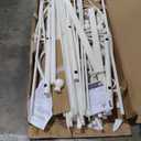 DHP Bombay Metal Platform Bed with Parisian Style Headboard and Footboard, Adjustable Base Height for Underbed Storage, No Box Spring Needed, Full, White