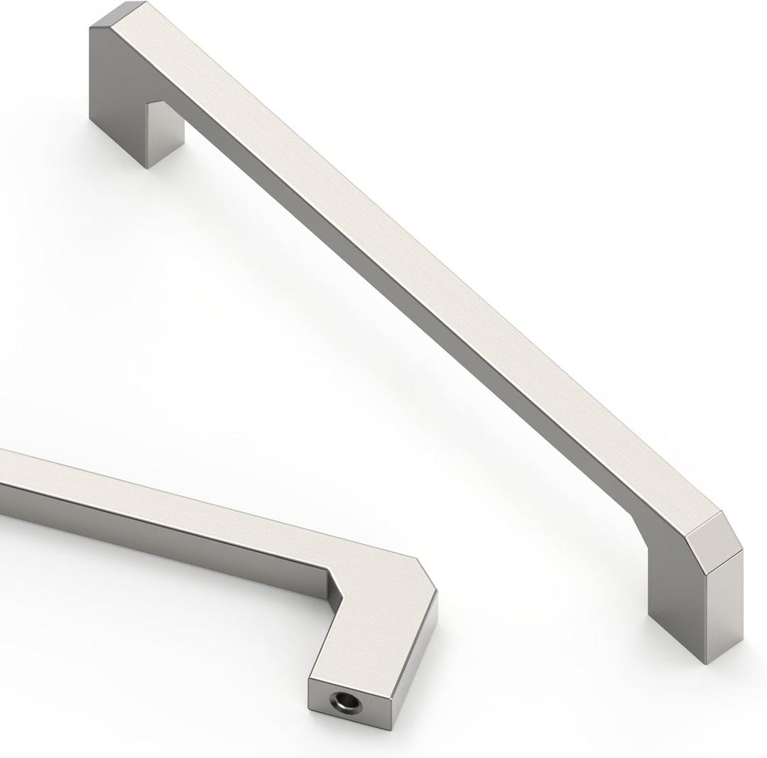 Asidrama 10 Pack 5 Inch(128mm) Brushed Satin Nickel Cabinet pulls Kitchen Cabinet Handles, Cabinet Pulls Kitchen Cabinet Hardware for Cupboard Drawer Pulls (5" Hole Center)