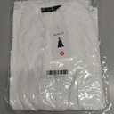 ZESICA Women's Casual Blouse Tops Puff Long Sleeve Button V Neck Hollow Out Eyelet Lace Embroidered Shirt Dressy (White, S)