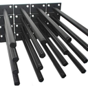 16 Pcs 8" Black Solid Steel Floating Shelf Bracket Blind Shelf Supports  Hidden Brackets for Floating Wood Shelves  Concealed Blind Shelf Support – Screws and Wall Plugs Included