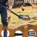 Heavy Duty Sifting Shovel with Adjustable Handle (26"-48") – Metal Sand Sifter Scoop with D-Grip for Chicken Coop, Beach, Farm Goat Stall & Garden Poop Cleaning – Durable Mesh Design