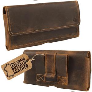 Moonster Leather Phone Holster Belt Clip Style for Men  Holsters Pouch  Horizontal Holder for Belt with Magnet Closure  Leather Phone for Belt