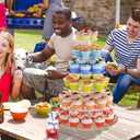 6 Tier Large Acrylic Round Cupcake Stand, Clear Wedding Cupcake Tower Stand, Cupcake Tier Stands for Dessert Table, Tiered Cupcake Holder Stand, Cupcake Display Stand