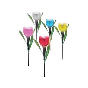 Bytech 5-Pack Solar Powered Tulip Stake