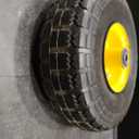 10-Inch Solid Tire Wheels - Replacement 4.10/3.50-4" Flat Free Tires and Wheels with 5/8" Axle Bore Hole Bearings, 2.17" Offset Hub -Perfect for Hand Truck, Wheelbarrow, Gorilla Carts (Yellow)