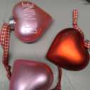 Vinsot 24 Pieces Valentines Day Ornaments Heart Tree Decorations 2.4 Inch Pink Red White Ornaments Conversation Heart Hanging Baubles Valentines Day Decor for Tree Home Wedding