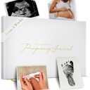 Complete Pregnancy Journal & Memory Book - Weekly Pregnancy Scrapbook with Ultrasound Photo Slots - Pregnant Planner Tracking, Milestone Tracker & FirstYear Keepsake (Gold)