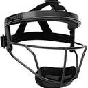 Dinictis Softball Face Mask, Lightweight, Comfortable, with Wide Field Vision, Durable and Safe Face Guards, Premium Protective Softball Fielder's Mask-Black-Youth(M)
