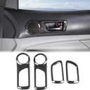 Aunginsy Car Inner Door Handle Panel Frame Trim Compatible with Toyota Tacoma 2005-2015 Front Rear Side Door Handle Bowl Speaker Ring Panel Look Decorative Cover Protective ABS Interior Accessories (Carbon Fiber Pattern)