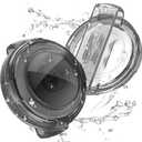 Waterproof Airtag Dog Collar Holder - (2pack) Ultra-Durable Plastic Pet Collar Case for Apple Airtags, Anti-Lost Air Tag Case for Dogs Cats Collar,Fits Most Collars-Transparent Black/White