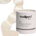 Nodpod Mineralized Silk Gentle Pressure Sleep Mask - Strap-Free, Light-Blocking Design for Sleep, Travel & Relaxation - Weighted Eye Pillow, Machine Washable (Pearl)