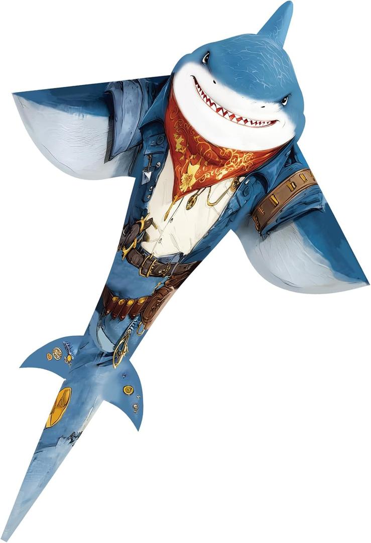 Shark Kite for Kids & Adults, Outdoor Kite, Perfect for Beginners, Easy to use, Ideal for Beaches, backyards, Grassy Areas, Large