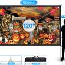 Projector Screen Outdoor,JWSIT 120 inch Outdoor Movie Screen-Upgraded 3 Layers PVC 16:9 Projector Screen,Portable Video Projection Screen with Carrying Bag for Home Theater Backyard