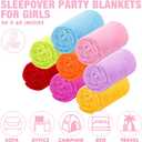 SmoothNovelty 8 Pcs Fleece Throw Blanket for Girl 40x60 in Sleepover Blankets for Galentine's Party Wedding Guest Slumber Favors Cozy Movie Night Blanket Set(Multicolor)