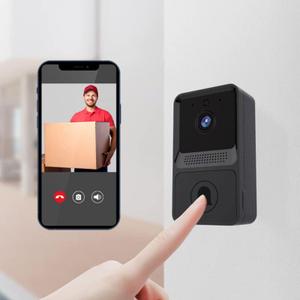 CherryBlossoms WiFi Wireless Video Doorbell for Home,100-degree Wide-Angle Lens,with Rechargeable Lithium Battery,No Wiring Required,AI Recognition,Night Vision (Black)