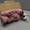 Electric Heated Blanket Throw Soft Ribbed Faux Fur Flannel Fast Heating 12 Heat Levels 1–12H Timer & Overheat Protection & Auto Shut-Off & ETL FCC & Machine Washable Heated Throw (Pink)