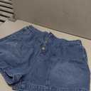 ANRABESS Women's Denim Shorts Summer Baggy High Waisted Flowy Wide Leg Buttons Pleated Casual Jean Shorts 2026 Fashion Skorts (X-Large, Blue)