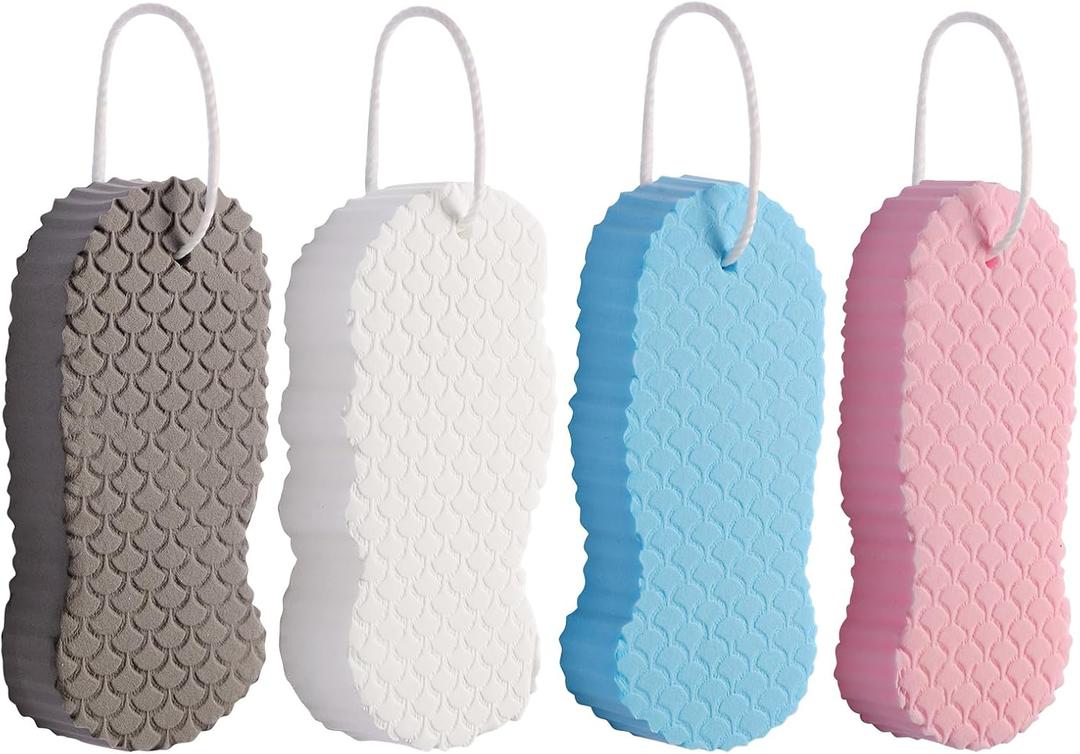 4 PCS Magic Exfoliating Bath Sponge,3D Super Soft Exfoliating Body Scrubber, Skin Friendly & Reusable,Remover Dead Skin for All Skin Types,for Men Women