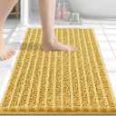 Arotive Luxury Bathroom Rugs 24x16, Extra Soft Thick Absorbent Shaggy Chenille Bath Rugs, Non-Slip Machine Wash Dry, Bath Mats for Bathroom Floor, Tub and Shower, Home Decor Accessories, Yellow