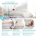 Regalo Safety Double-Sided Swing Down Bed Rail Guard (2-Pack), Toddler Bed Rail for Twin to Queen Beds, Extra Long 43, Reinforced Anchor System, Easy Install, White