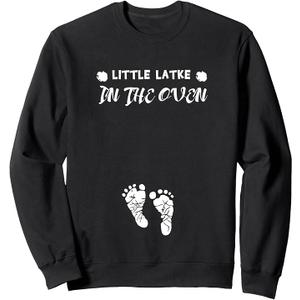   Hanukkah Mom To Be Pregnancy Baby Announcement Sweatshirt S Black