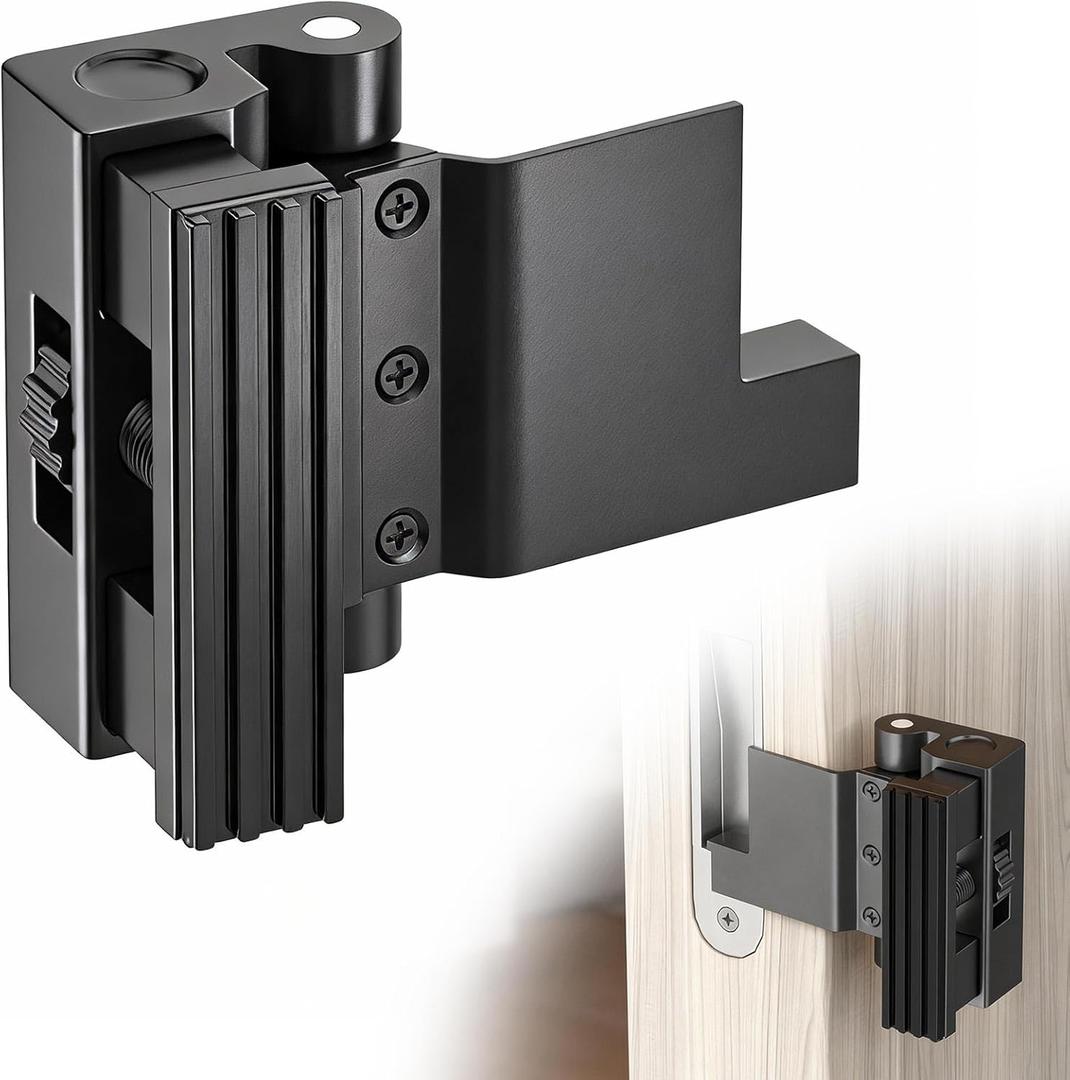 Portable Door Lock, Door Reinforcement Lock, Portable Door Lock for Travel - No Drilling, Interior Doors for Apartments, Hotels, bedroomsBlack-1PCS