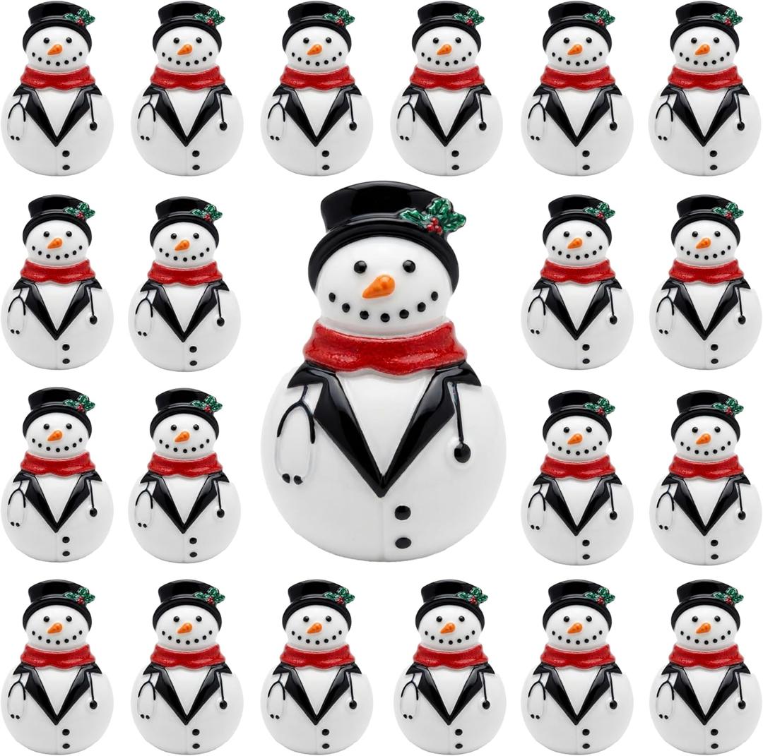 50 Pcs Christmas Nurse Gift Funny Nurse Scrub Snowman Figurines White Elephant Gifts DIY Holiday Snowman Decor Bulk Appreciation Gift for Doctor Rn LPN Medical Assistants