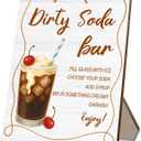 Dirty Soda Bar Sign, Wedding Signs for Reception Ceremony Home Party Tabletop Desk Decorations,Wedding Mocktail Bar Wooden Stand Sign 5x7 Inch, Baby Bridal Shower Table Decor,