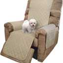U-NICE HOME Recliner Chair Covers Reversible Chair Cover Pet Covers for Dogs with Elastic Straps Water Resistant Diamond Quilted (28''Recliner Oversized, Sand/Beige)