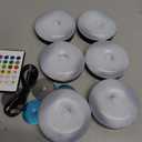 Under Cabinet Lighting, 1000mAh Rechargeable Puck Lights with Remote, 3 Color Temps & 12 RGB Motion Sensor Closet Lights Indoor, Dimmable Under Counter Lights for Kitchen (Black, 6 Packs)