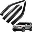 Tape on Wind Noise Reduction Rain Guards for 2011-2019 Explorer, 4-Piece Side Window Visors, UV Resistant & Weatherproof, No Drill Installation