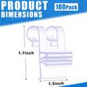 Thyle 100 Pcs Wire Shelf Label Holders Reusable Plastic Tags Holders for Basket for Pantry Retail Store Market Shelf UPC Tags Price Display with Easy Clip Design with Tight Snap Lock Closure