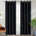 BGment Black Blackout Curtains 84 Inch Long for Living Room - Thermal Insulated Grommet Window Black Out Drapes for Home Decor, 2 Panels, Each 52 Inch Wide