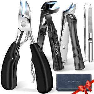 Toenail Clippers for Thick Toenails for Seniors, Angled Head Large Toe Nail Clippers Set for Men, Heavy Duty Ingrown Toenail Clippers with Long Handle, Ultra Sharp Slanted Nail Cutter Wide Jaw