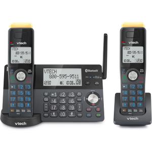 VTech IS8128-21 Super Long Range 2-Handset DECT 6.0 Cordless Phone for Home with Answering Machine, 2300 ft Range, Call Blocking, Bluetooth Connect to Cell, Intercom (Graphite)
