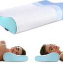 Memory Foam Pillows Neck Pillow Bed Pillow for Sleeping Ergonomic Cervical Contour Pillow for Side Back Stomach Sleeper for Neck and Shoulder Pain