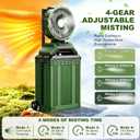 Portable Misting Fan with 30L Bucket, 30000mAh Rechargeable Battery Powered, 12Hrs Mist Rechargeable Fans, 4 Strong Winds, 4 Spray Mister, 3 Lighting Settings for Outdoor, Camping, Patios