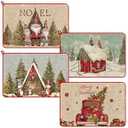 Zonon Dish Drying Mat for Kitchen Counter 16 x 24 Microfiber Absorbent Drainer Rack Pads Dishes Fast Dry Dish Mat Vintage Kitchen Decorations(Santa Claus)