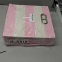 11x11 Cube Storage Bins, Collapsible Fabric Storage Cubes, Cubby Storage Organizer Bins Striped Container Baskets for Organizing Home Office Wardrobe Closet Shelf, Pack of 4, Pink/White