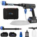 Cordless Pressure Washer,1200PSI Portable Pressure Washer with 2 Rechargeable 20000mAH Battery Power Washer,6 Modes Ajustable Light Duty Tools 6-in-1 Nozzle for Car/Fence/Garden/Floor/Yards