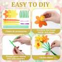 Civaner 36 Sets Mother's Day Crafts Kits for Kids Mothers Day Daffodil Bouquet DIY Crafts Yellow Orange Foam Flower Bouquet Craft Kit for Mom Mother's Days Decor DIY Gifts