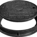 Round 20in Fiberglass Manhole Cover and Frame,18in Clear Opening