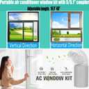Portable Air Conditioner Window Vent Kit with Exhaust Hose 5.1 Inch Diameter, Adjustable 59 Inch Length Exhaust Hose for AC Seal Plate with Universal for Sliding Window