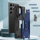 for Samsung Galaxy S25 Ultra 5G Case Rugged Military Grade Heavy Duty Armor Shockproof S25 Ultra Phone Case with 360 Metal Ring Kickstand Mount Magnetic Cover for Samsung Galaxy S25 Ultra (Blue)