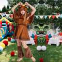 Capybara Kids Costume Set, Halloween Costume 3-Piece Outfit Cute Animal Dress-Up for Parties, and Playtime (Large, Brown)