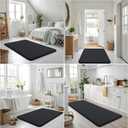 Smiry Memory Foam Bath Mat 70x24, Extra Soft and Absorbent Bathroom Mats, Non Slip Washable Carpet for Floor, Shower and Tub, Black