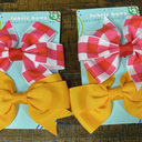Fabric Bows Decorative Bow Clips For Hair 12 Pack Of Orange, Red And White
