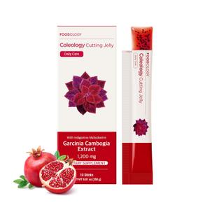 Coleology Cutting Jelly (10 Days) - Garcinia Cambogia (HCA) Jelly Sticks. Delicious Pomegranate Flavored. Chia Seeds, Collagen.