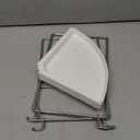 FSyueyun 2-Tier Corner Bathroom Counter Organizer, Tool-Less Installation Vanity Shelf Small Plastics Countertop Makeup Tray Skincare Perfume Organizers (Silver)